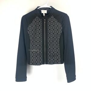 Laundry by Shelli Segal Black Printed Jacket Size 2